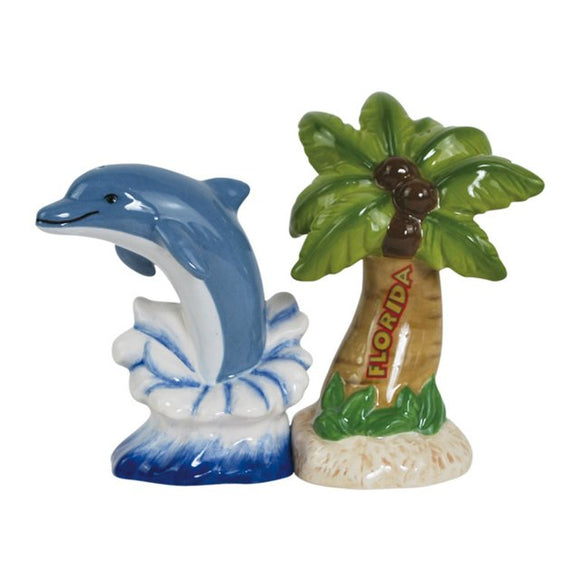 Florida Palm Tree and Dolphin Salt and Pepper Set