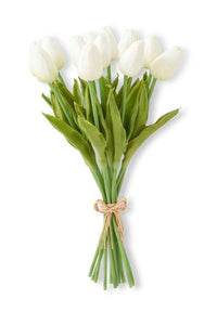 13.5" White Real Touch Mini Tulip Bundle