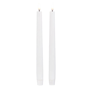 White Taper Candle 1"x11" - Set of 2