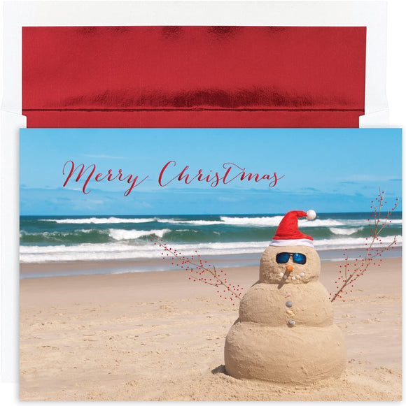 Beach Snowman Boxed Greeting Cards