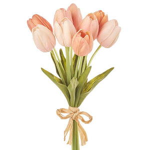 Real Touch Tulip Bundle Pink-Light 15"