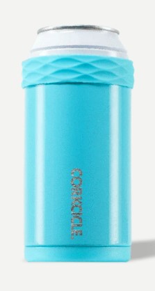 Corkcicle Slim Arctican Insulated Can Koozie - Turquoise , 2.25 x 6.25