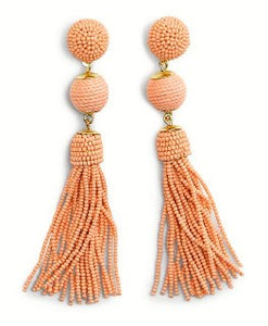 Seed Bead Tassel Earrings - Assorted Colors Available