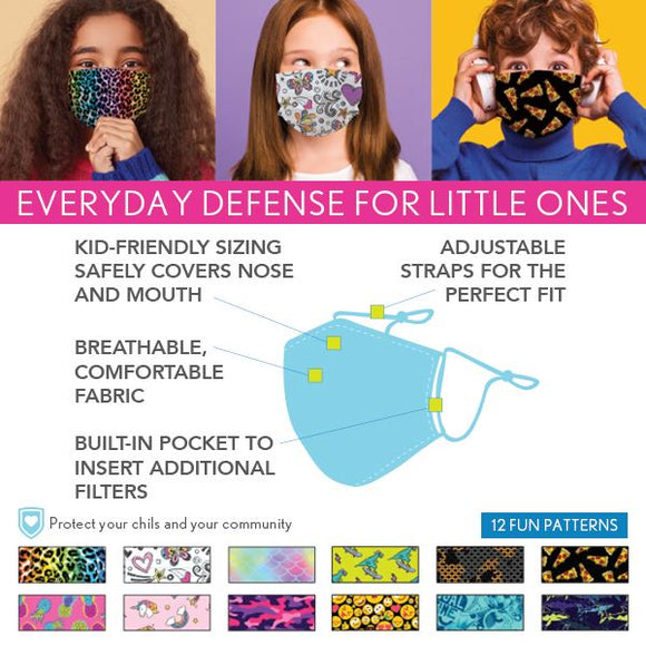 Kids Protective Face Masks - Assorted Patterns Available