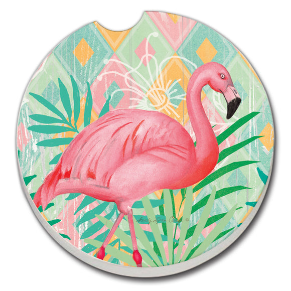 Car Coaster - Diamond Flamingo