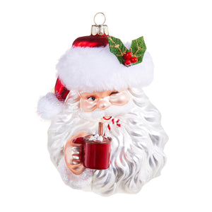 5.25" Santa Drinking Cocoa Ornament