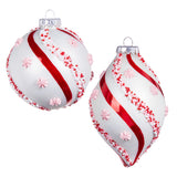 4.5" Beaded Peppermint Ornament - 2 Styles Available
