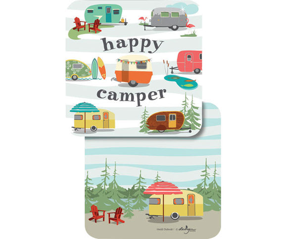 Happy Camper Paper Coasters - Pack of 10