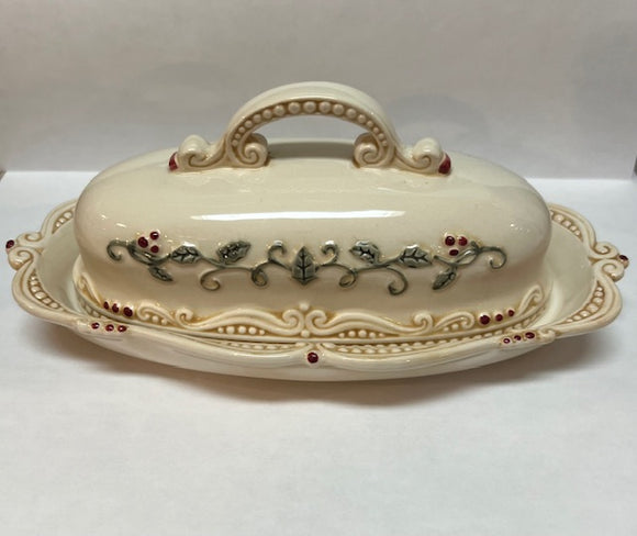 Holiday Traditions Butter Dish w/Lid