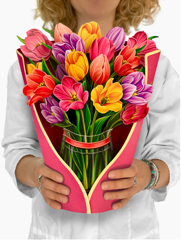 Festive Tulips Paper Bouquet - by Freshcut Paper
