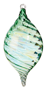 5" Green Blown Glass Ornament - 2 Styles Available