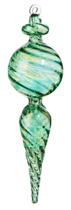 10" Green Blown Glass Finial Ornament