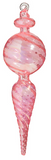 10" Pink Glass Finial Ornament - 2 Styles Available