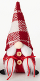 Red Plaid Sitting Gnome - 2 Styles Available