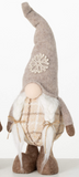 Cream Plaid Standing Gnome - 2 Assorted