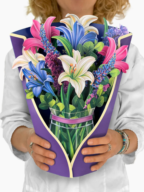 Lillies & Lupines Bouquet - by Freshcut Paper