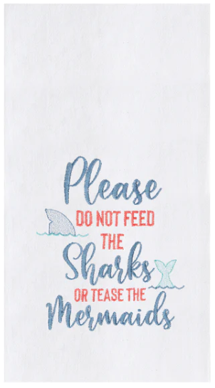 Do Not Feed The Sharks - Flour Sack Kitchen Towel