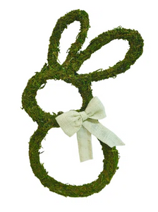 Bunny Shaped Wreath with Burlap Bow