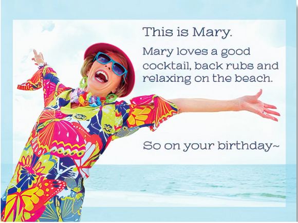 Card - LT/Birthday - Woman Celebrating on the Beach