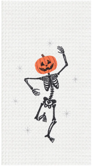 Pumpkin Skeleton - Waffle Kitchen Towel