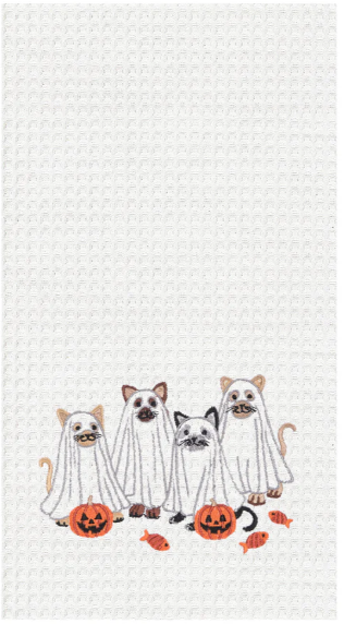 Ghost Cats - Waffle Kitchen Towel