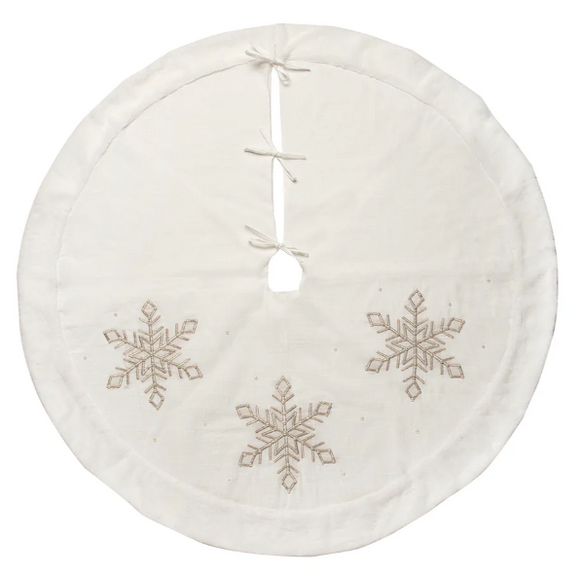 Champagne Snowflake Tree Skirt
