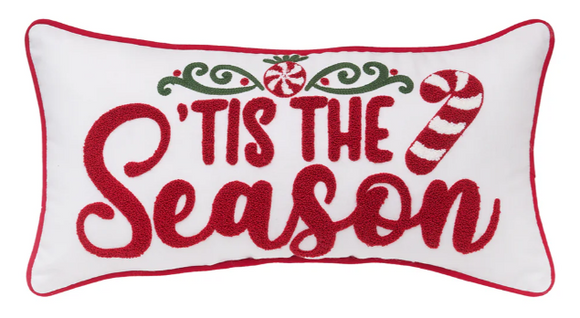 Tis The Season Candy Cane Pillow
