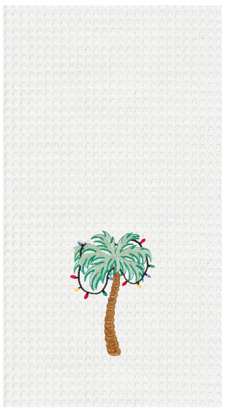 Palm Tree with Lights - Waffle Kitchen Towel