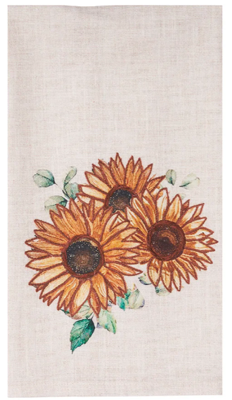 Autumn Botanical Sunflower Kitchen Towel