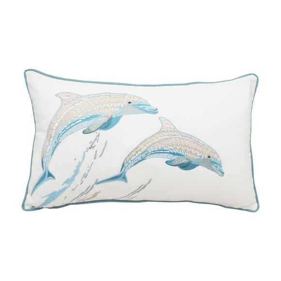 Sea Glass Tribal Dolphin I/O Pillow