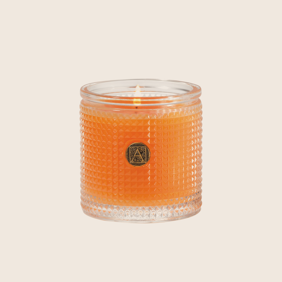 Valencia Orange Textured Glass Candle