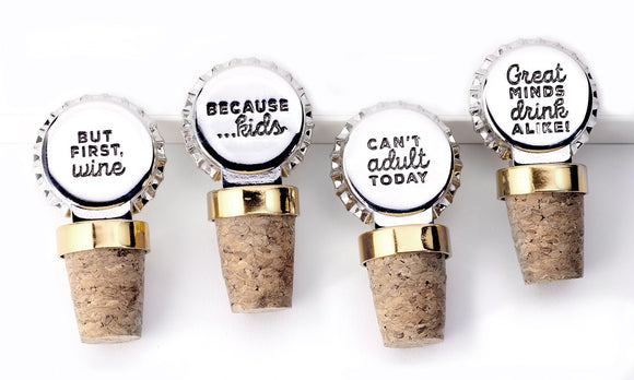 Wine Bottle Stoppers - 4 Assorted Designs Available