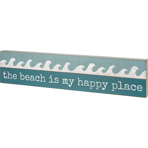 Slat Box Sign - The Beach Is My Happy Place