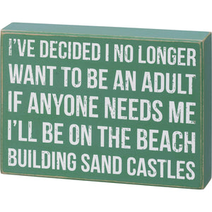 Box Sign - On The Beach Building Sand Castles