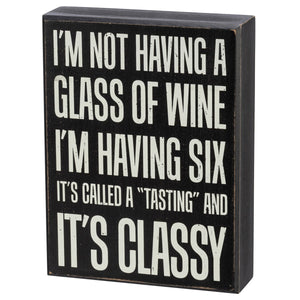 Box Sign - A Glass Of Wine