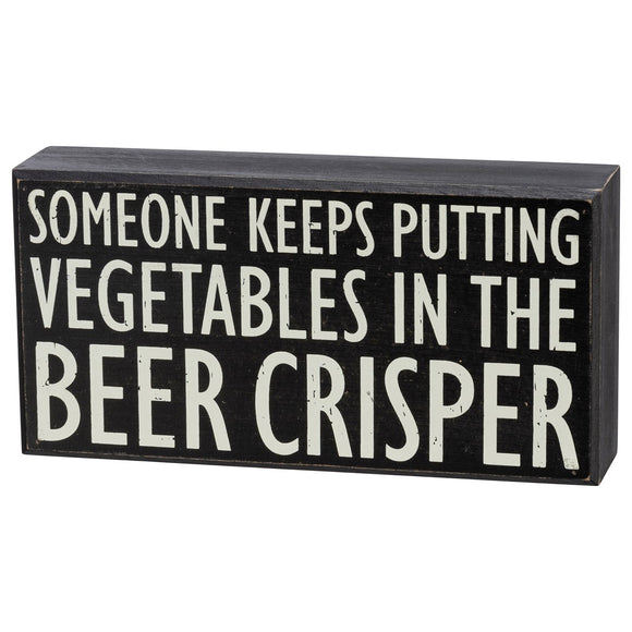 Box Sign - Vegetables In The Beer Crisper