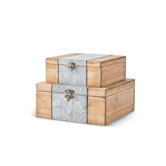 Wood & Tin Boxes - 2 Sizes Available