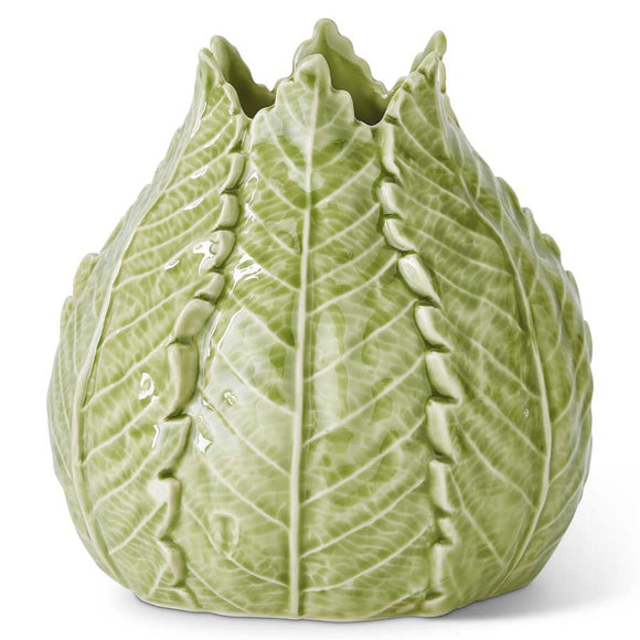 Ceramic Green Leaf Vase - 2 Sizes