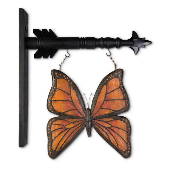 Orange and Black Resin Butterfly Arrow Replacement Sign