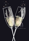 Card - AP/Anniversary - Champagne Flutes