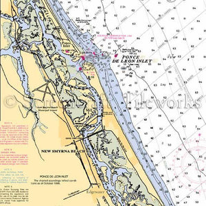 New Smyrna Beach Nautical Map - Absorbent Coaster