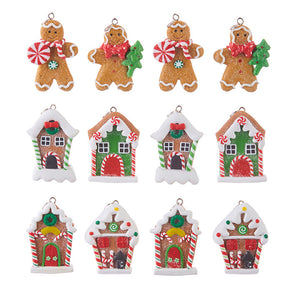 Mini Gingerbread Ornaments - Set of 12