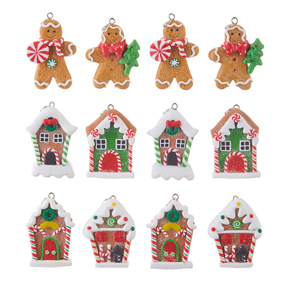 Mini Gingerbread Ornaments - Set of 12
