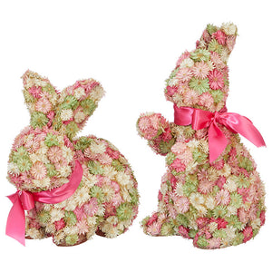 9.75" Floral Rabbit - 2 Assorted