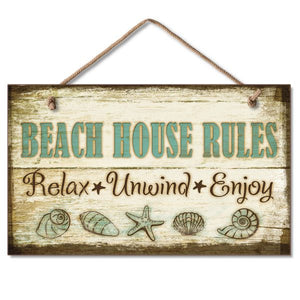 Hanging Sign - Beach House Rules