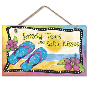 Sandy Toes and Salty Kisses - Hanging Sign