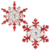 Red and White Snowflake Ornament - 2 Styles Available
