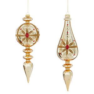 11.5" Jeweled Finial Ornament - 2 Styles Available