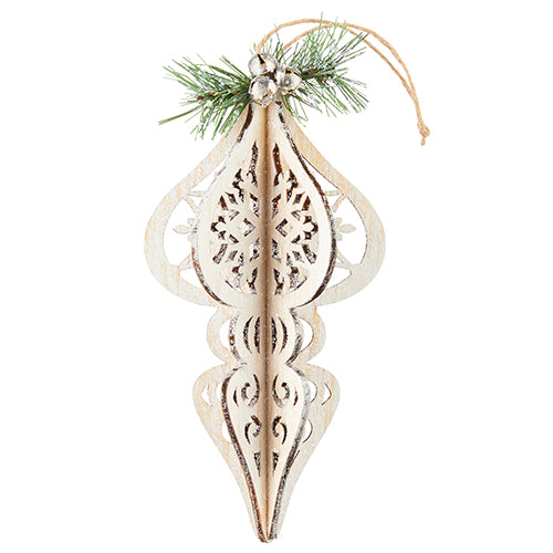 Wood Cut Finial Ornament