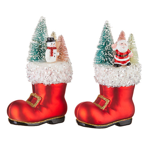 Santa's Boot Ornament - 2 Styles Available